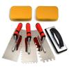 Agmoctz Stainless Steel Square-Notch Trowel Set, Grout Float and Sponges view 1
