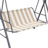BaCover Garden Swing Seat Cover, 600D Oxford, Waterproof Replacement Cover, Beige Stripes, 168 x (56 + 56) cm view 1