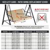 BaCover Garden Swing Seat Cover, 600D Oxford, Waterproof Replacement Cover, Beige Stripes, 168 x (56 + 56) cm view 2