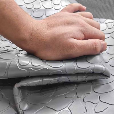 Heavy-Duty Non-Slip Gray Textured PVC Floor Mat Roll, Cuttable