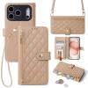 Crossbody Wallet Case for Oppo Find X5, Beige view 1