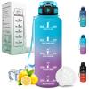 Motswedi 1.5L Water Bottle with Time Markings and Filter, Blue & Purple view 1