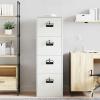 Teenpull Filing Cabinet, White, 45.5 x 42 x 139 cm, Cold-Rolled Steel, 4 Drawers and Pull-Out Shelves view 3