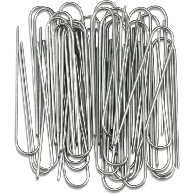 U-Type Garden Staples, Galvanized Landscape Pins, 30-Piece Set