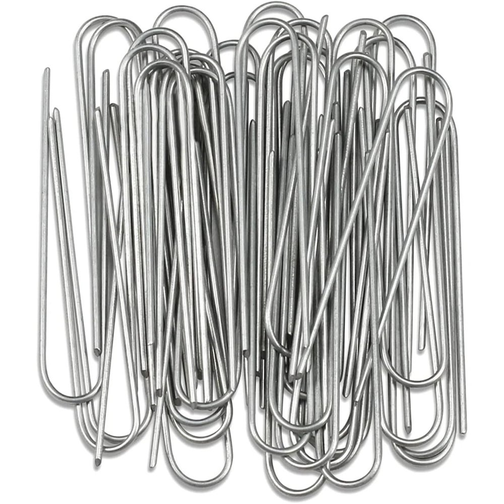 U-Type Garden Staples, Galvanized Landscape Pins, 30-Piece Set