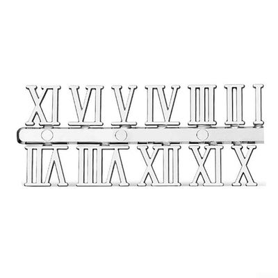 Roman and Arabic Numerals Clock Parts for DIY Wall Clock Projects (Silver Roman)