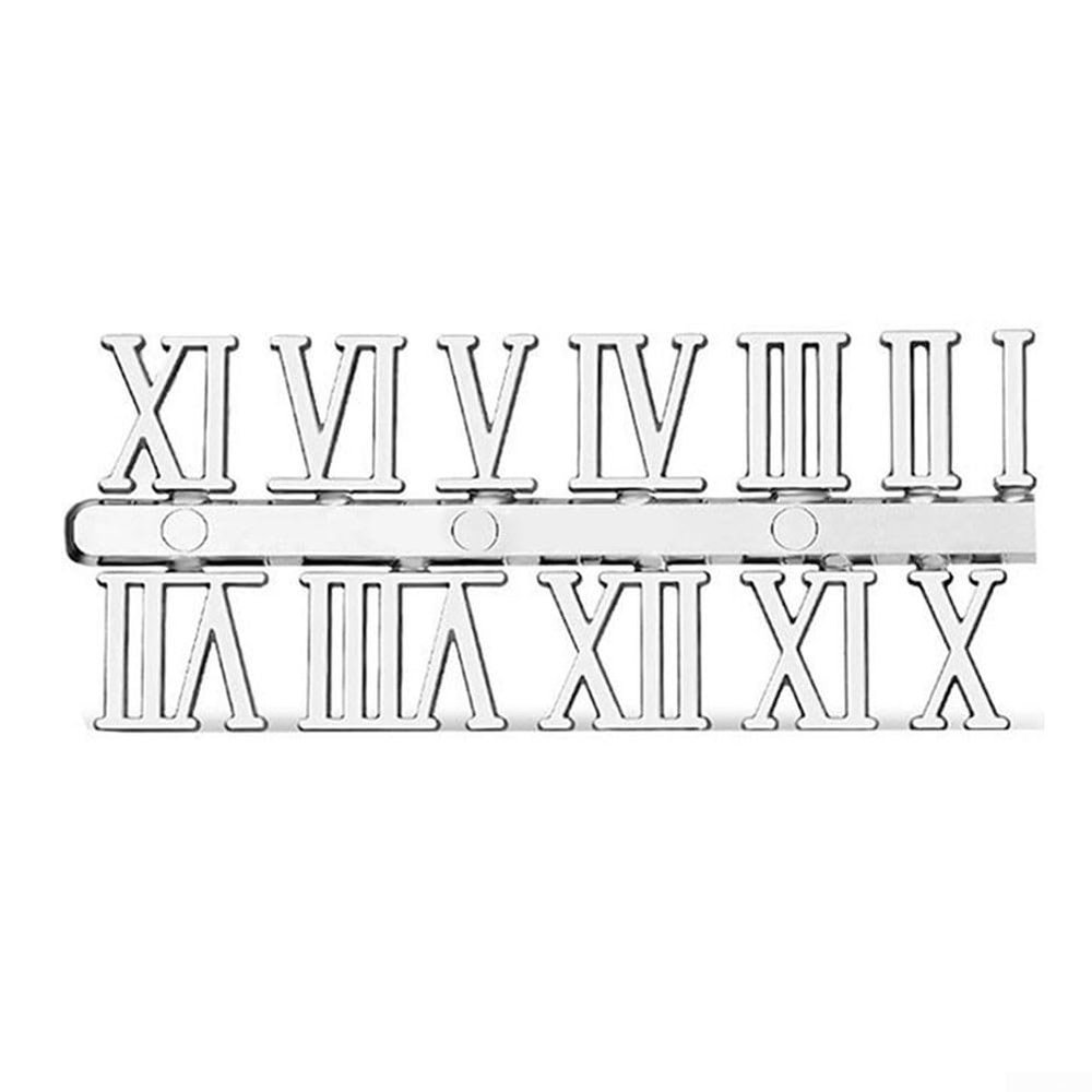 Roman and Arabic Numerals Clock Parts for DIY Wall Clock Projects (Silver Roman)