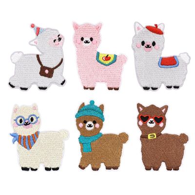 Dermalyx 6-Piece Llama Iron-On Patches for Kids