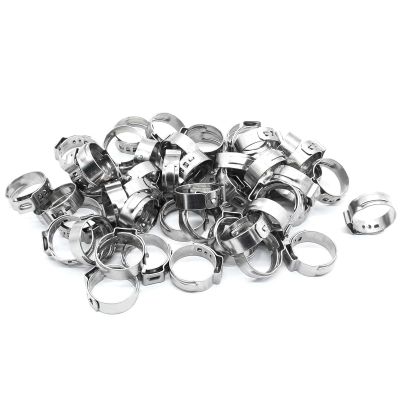 50 Stainless Steel PEX Cinch Rings, 7 mm Wide, for PEX Tube Connections and Industrial Applications, 22.4–25.6 (23.3–26.5 mm)