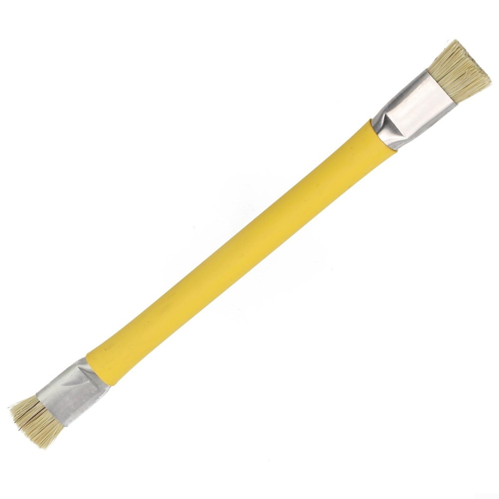 Double-Headed Antistatic Cleaning Brush for Phone, Keyboard, Tablet and PCB Repair, 125 mm, ABS, Yellow/Blue (Yellow)
