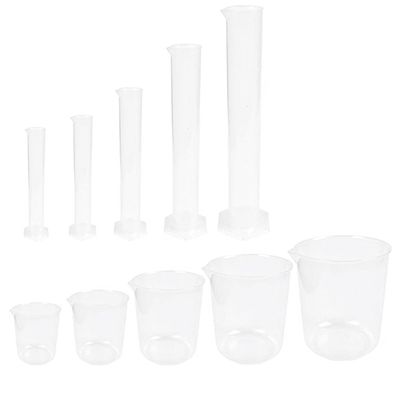 GETAJGHSD Plastic Graduated Cylinder Set with Precise Mixing and Stable Base