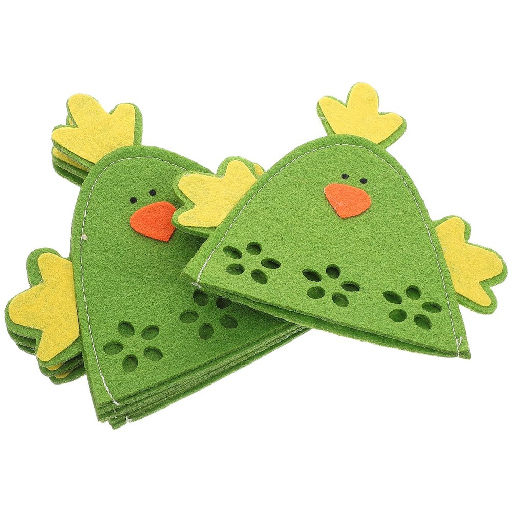 TINEASUR Decorative Easter Egg Covers, 4 Chick-Shaped Fabric Pieces