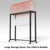 Portable Badminton Racket Storage Cart with Wheels, Holds 15 Rackets, for Schools, Clubs, and Garages (Rack Only) view 3