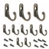 EaseSunny Antique Brass Hooks, Wall Mount, Coat Hooks, Zinc Alloy, Key Holders, 10 Pieces view 1