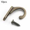 EaseSunny Antique Brass Hooks, Wall Mount, Coat Hooks, Zinc Alloy, Key Holders, 10 Pieces view 2