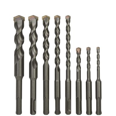 1-Piece SDS Plus Masonry and Concrete Drill Bit, YG8 Carbide Tip, 110/160/210/260/300/310/350/400/450 mm (12 × 160 mm, 10 pcs)