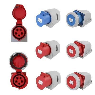 16A/32A Industrial Waterproof Wall-Mounted Socket, 3/4/5-Pin, IP44/IP67 (32A, 5-Pack, IP44, 5-Pin)