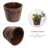 NUSITOU Vintage-Style Wooden Barrel Flower Pot for the Garden view 3