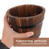 NUSITOU Vintage-Style Wooden Barrel Flower Pot for the Garden view 4