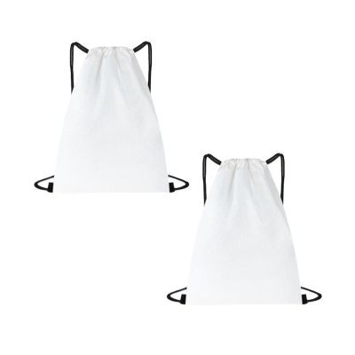 2-Pack Waterproof Oxford Drawstring Bags for Sports & Travel, White, 34 × 43 cm