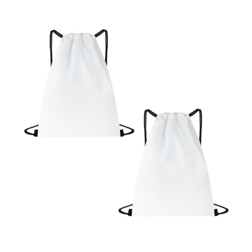 2-Pack Waterproof Oxford Drawstring Bags for Sports & Travel, White, 34 × 43 cm