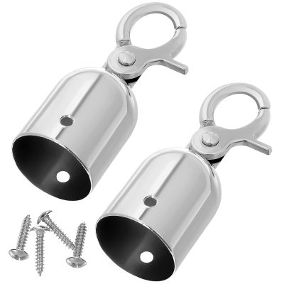 Zerodeko Set of 2 Stainless Steel Rope End Stoppers with Hooks, Weather- and Wear-Resistant, for Barrier Ropes and Railings in Public Facilities