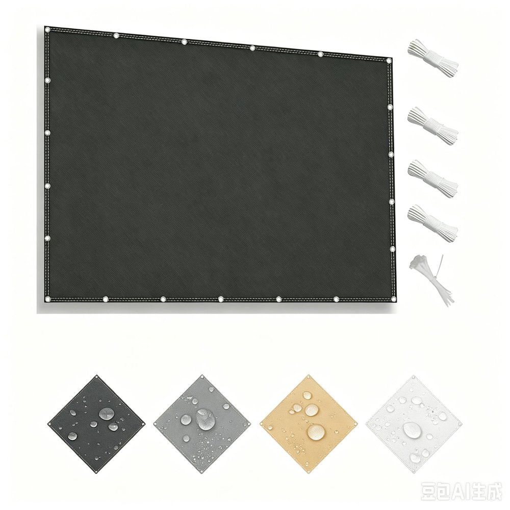 AUWUUA Balcony Privacy Screen 100 x 500 cm, Anthracite, UV Protection and Windbreak with Cable Ties