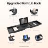 Adjustable Bathtub Caddy, 22.8 cm Wide, 10 kg Capacity, Black view 3