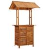 GPWERSDF Solid Acacia Wood Outdoor Bar Table with Roof view 1