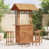 GPWERSDF Solid Acacia Wood Outdoor Bar Table with Roof view 2