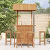 GPWERSDF Solid Acacia Wood Outdoor Bar Table with Roof view 3