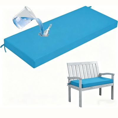 Generic Outdoor Bench Cushion, Water-Resistant, Sky Blue, 100 x 60 x 3 cm