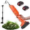21V 550W Cordless Electric Cultivator, 2,500 RPM, Long Handle, 2-Hour Runtime, 30 mm Working Depth, for Vegetable and Flower Beds, Weeding and Soil Cultivation (2 Batteries) view 1