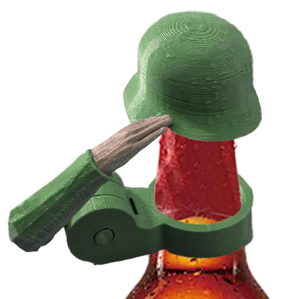 Unique Bottle Cap Set with Army Hat Design