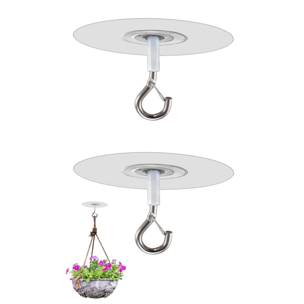 Generic Adhesive Ceiling Hooks, 2 Pack