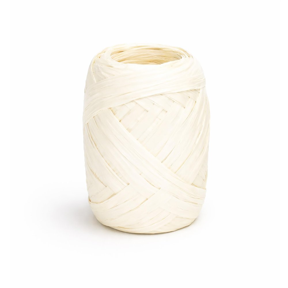 Raffia Paper Ribbon 20m - Ivory White