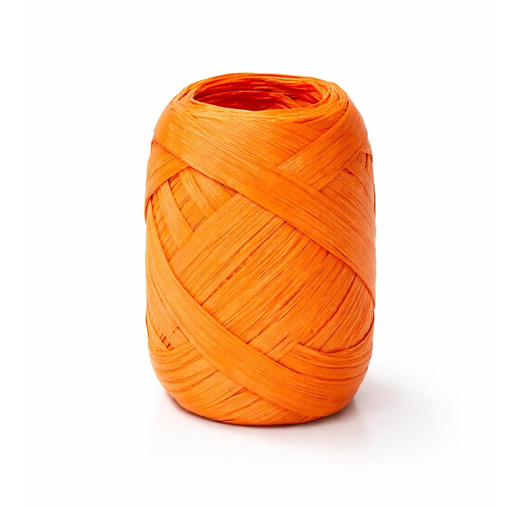Raffia Paper Ribbon 20m - Orange