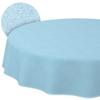 ANRO Washable Tablecloth, Pastel Blue, Linen Look, Round, 140 cm view 1