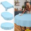 ANRO Washable Tablecloth, Pastel Blue, Linen Look, Round, 140 cm view 2