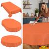 ANRO Washable Orange Linen-Look Oval Tablecloth, 200 x 140 cm view 2