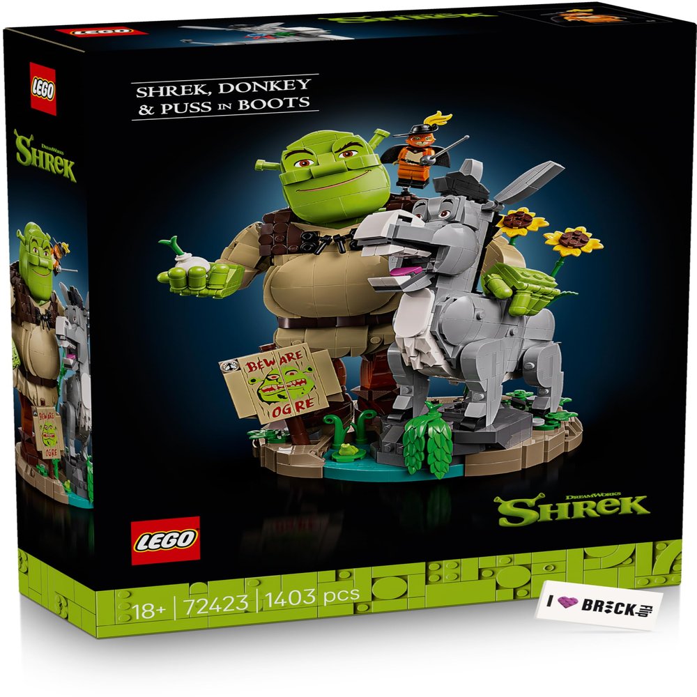 LEGO Shrek, Donkey and Puss in Boots Set 72423 with Printed Tile