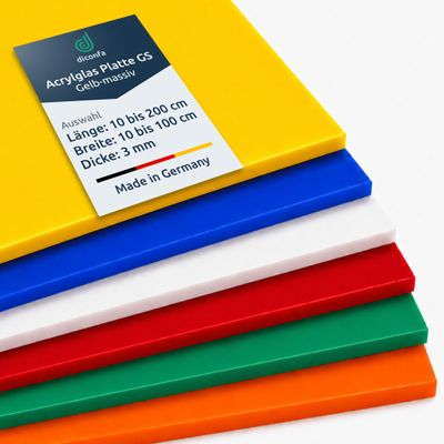 diconfa Solid 3 mm Acrylic Sheet, Yellow, 800 x 1600 mm