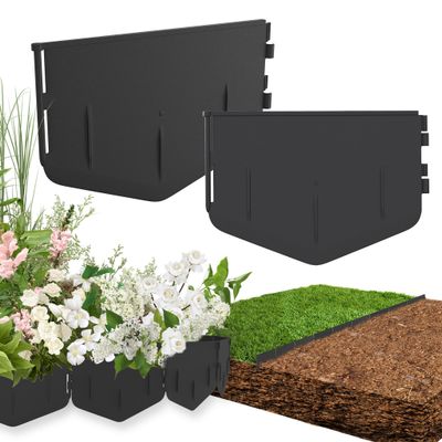 Suusolny 5-Sided Lawn Edging, PP Plastic, Weather-Resistant, Flexible, No-Dig Installation, 4 m (20 Pieces)
