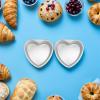 PACKOVE 2-Piece Heart-Shaped Cake Rings with Removable Bottom view 4