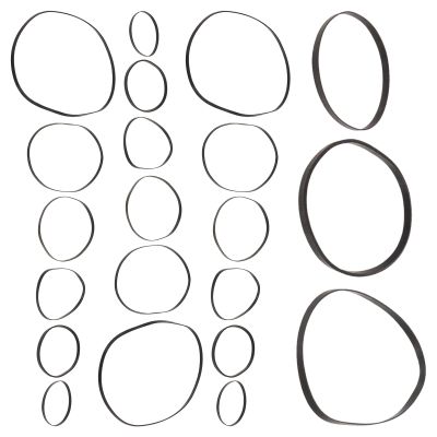 Amosfun Flat Rubber Belts, 50-Piece Set, for Cassette Recorders and Video Equipment