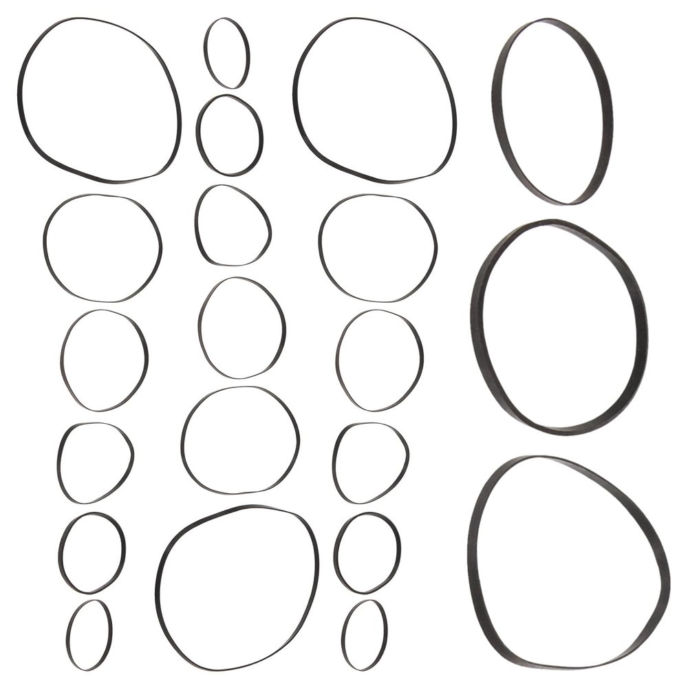 Amosfun Flat Rubber Belts, 50-Piece Set, for Cassette Recorders and Video Equipment