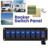 8-Gang 12V/24V Blue LED Rocker Switch Panel for Marine, Truck, Camper, Car and Boat view 4
