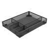 Bewinner Metal Mesh Drawer Organizer, 5-Compartment Desk Organizer, Sturdy Steel Wire Storage Basket, Black view 2