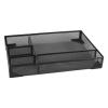 Bewinner Metal Mesh Drawer Organizer, 5-Compartment Desk Organizer, Sturdy Steel Wire Storage Basket, Black view 3