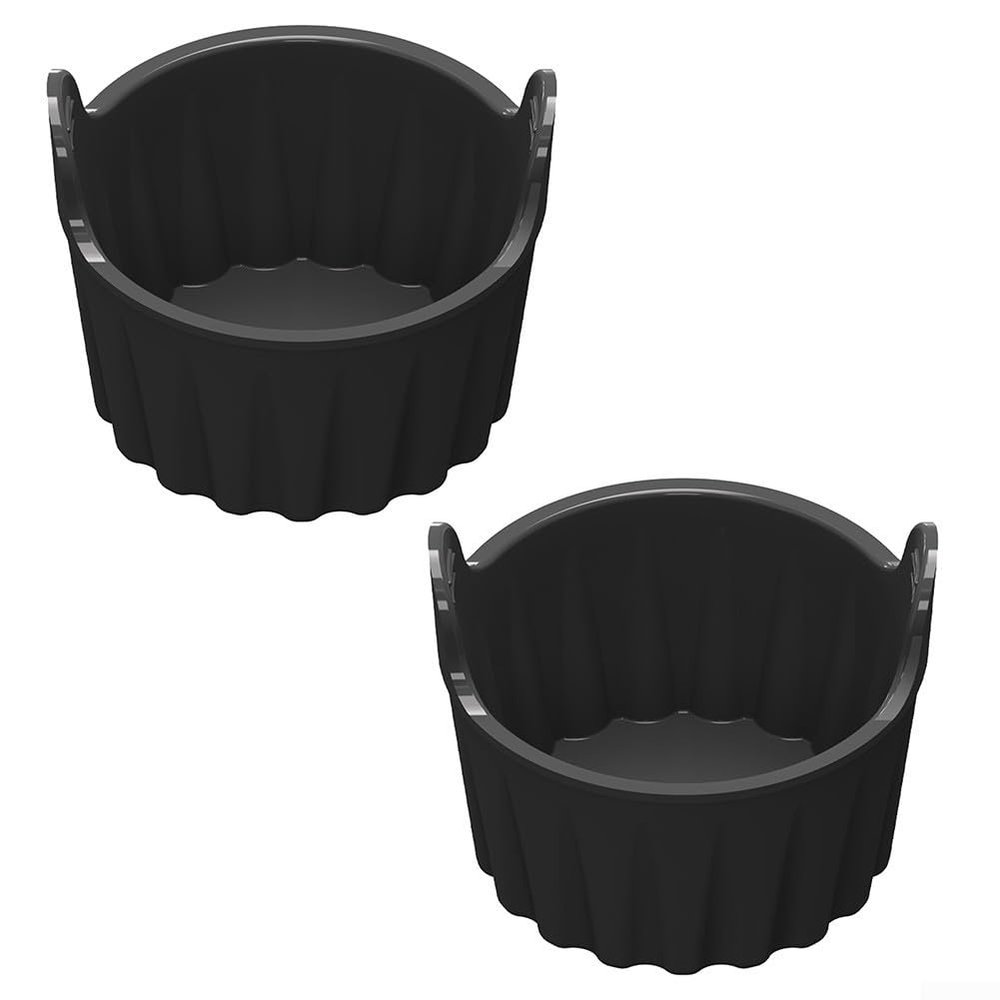 Compatible Silicone Baking Tools for Air Fryers - Easy Lift Handle Design (Black)